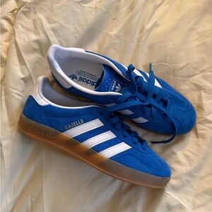Adidas Blue and White Gazelle Sneakers